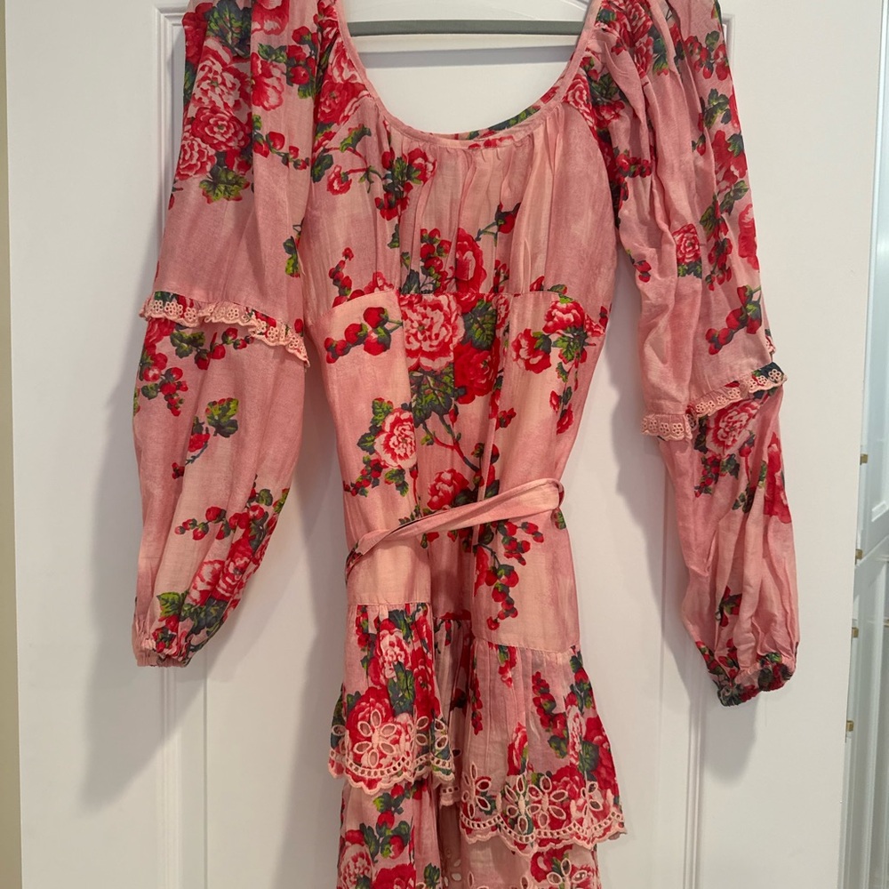 LoveShackFancy Pink Floral Dress